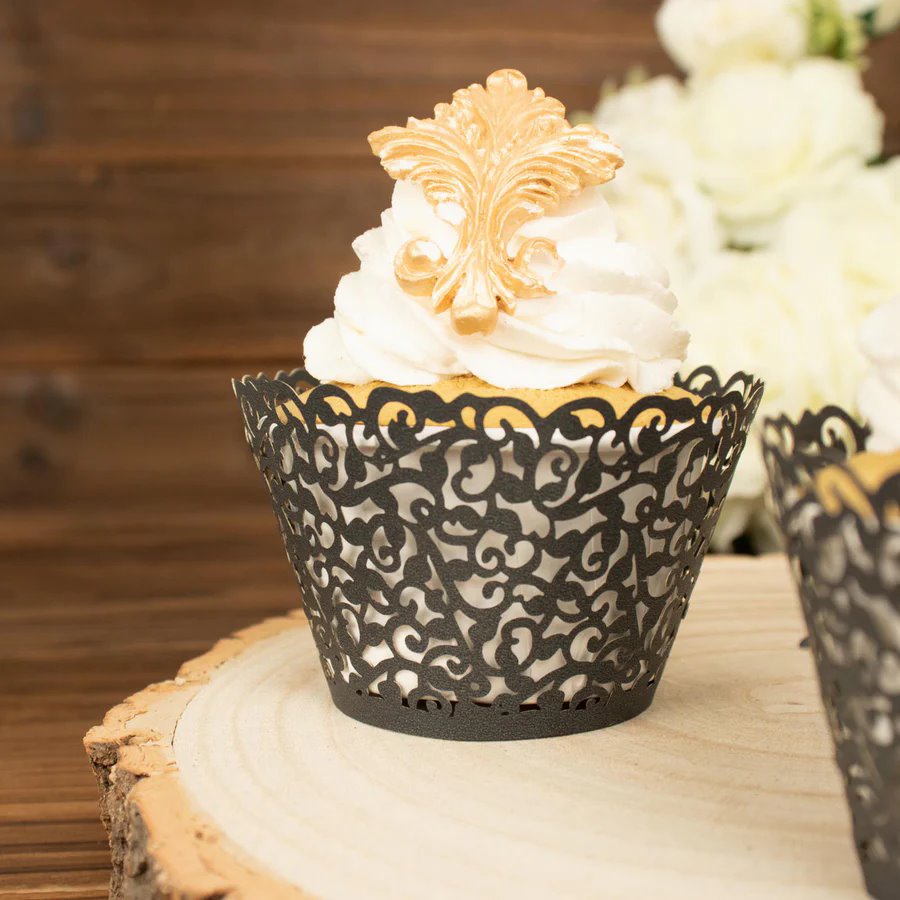 25 forros para magdalenas de papel de encaje cortados con láser envoltorios para fiestas eventos decoraciones - Imagen 5 de 66