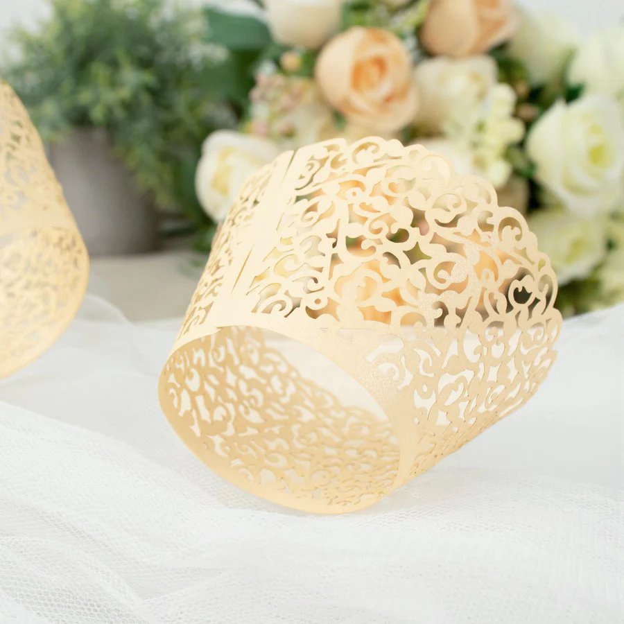 25 forros para magdalenas de papel de encaje cortados con láser envoltorios para fiestas eventos decoraciones - Imagen 31 de 66