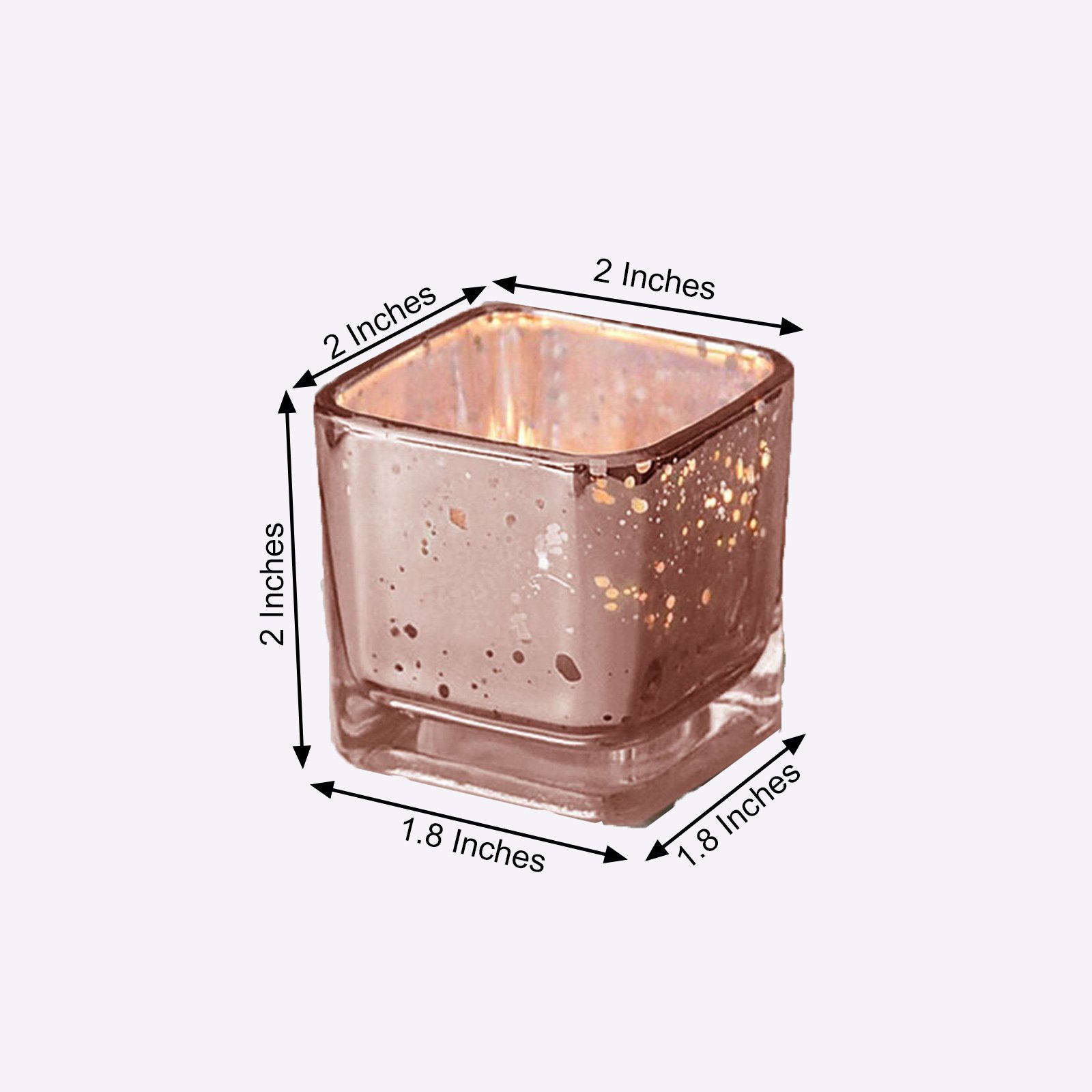 12 Square 2" Speckled Mercury Glass Votive CANDLE HOLDERS Party Home Decorations - Picture 12 of 18