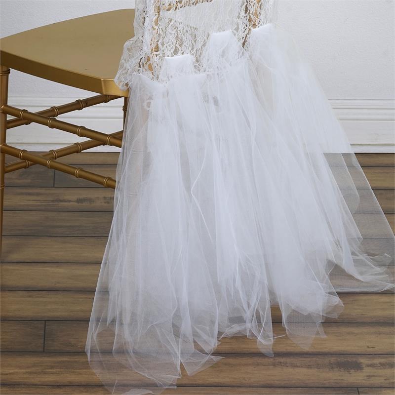 10 pcs Spandex with Tulle Tutu CHAIR SASHES Wedding Reception Party Supplies