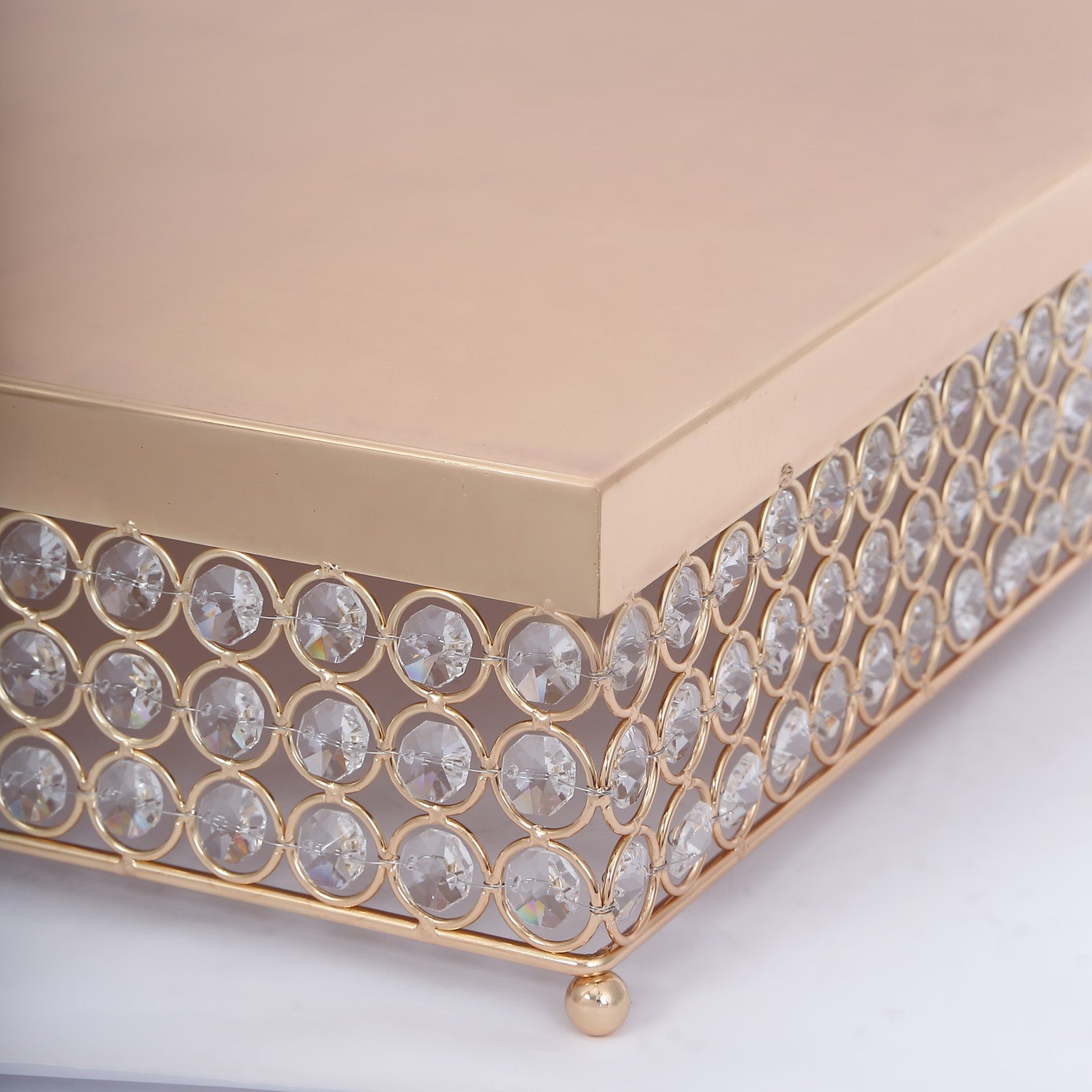 CAKE STAND 16" wide Square Crystal Beads Wedding Birthday Party Home Decorations - Picture 8 of 13