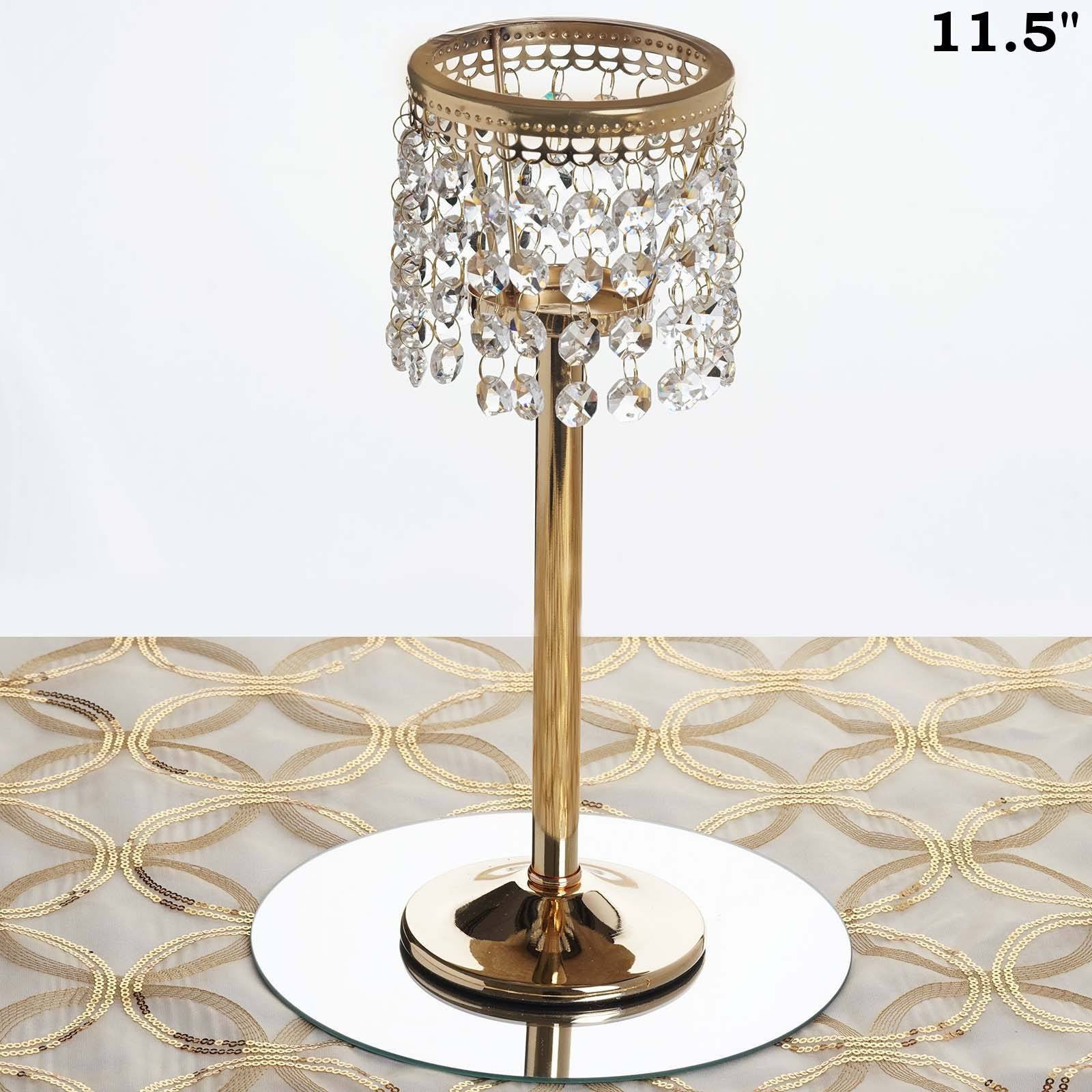 12" tall Faux Crystal CANDLE HOLDER Wedding Centerpiece Decorations ...