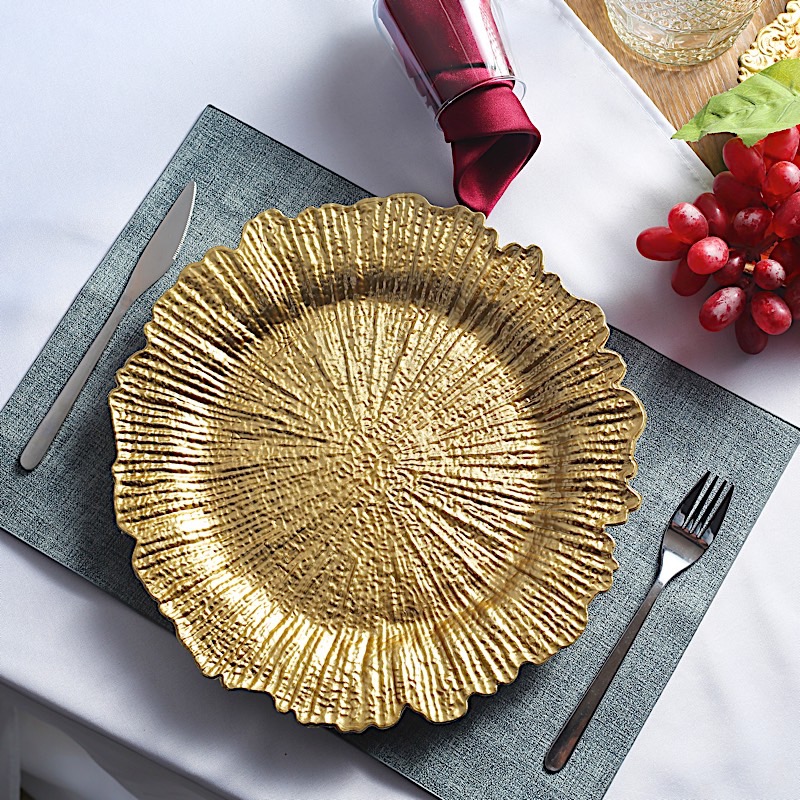 6 pcs 13-Inch Round Textured Charger Plates Wedding Party Table Top Decorations - Picture 61 of 154