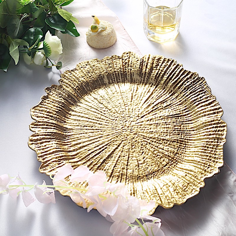 6 pcs 13-Inch Round Textured Charger Plates Wedding Party Table Top Decorations - Picture 63 of 154