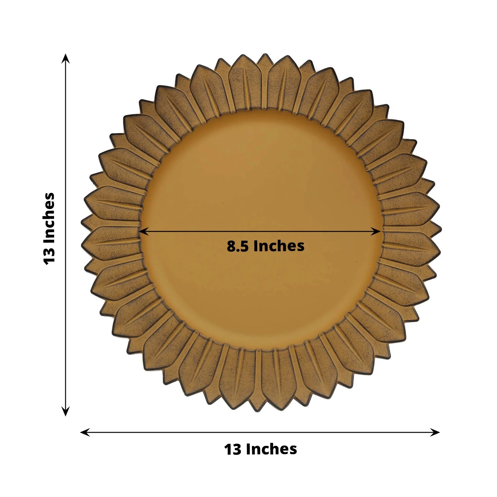 6 Matte 13" Sunflower Design Plastic Round Dinner Charger Plates Party Events - Picture 28 of 34