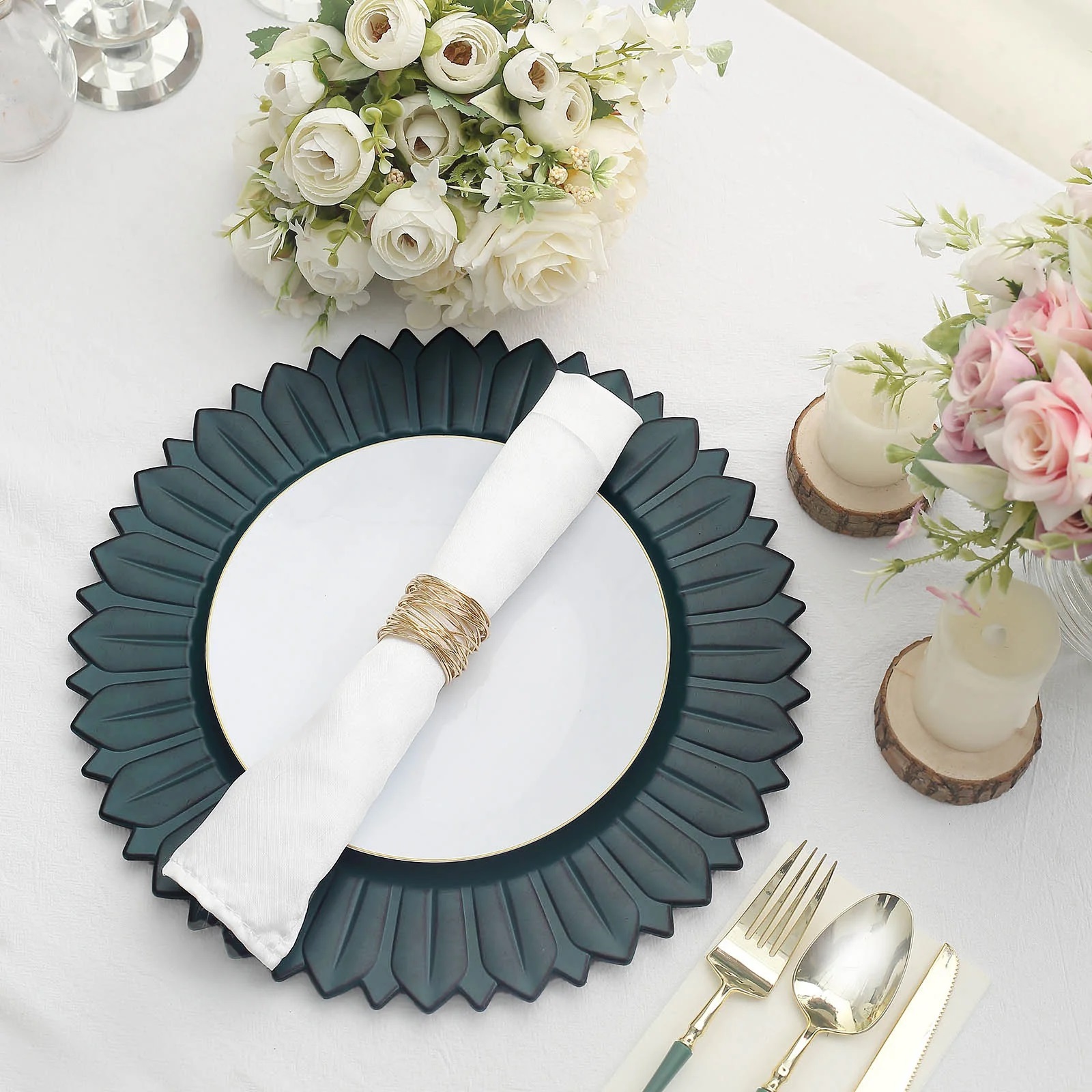 6 Matte 13" Sunflower Design Plastic Round Dinner Charger Plates Party Events - Picture 20 of 34