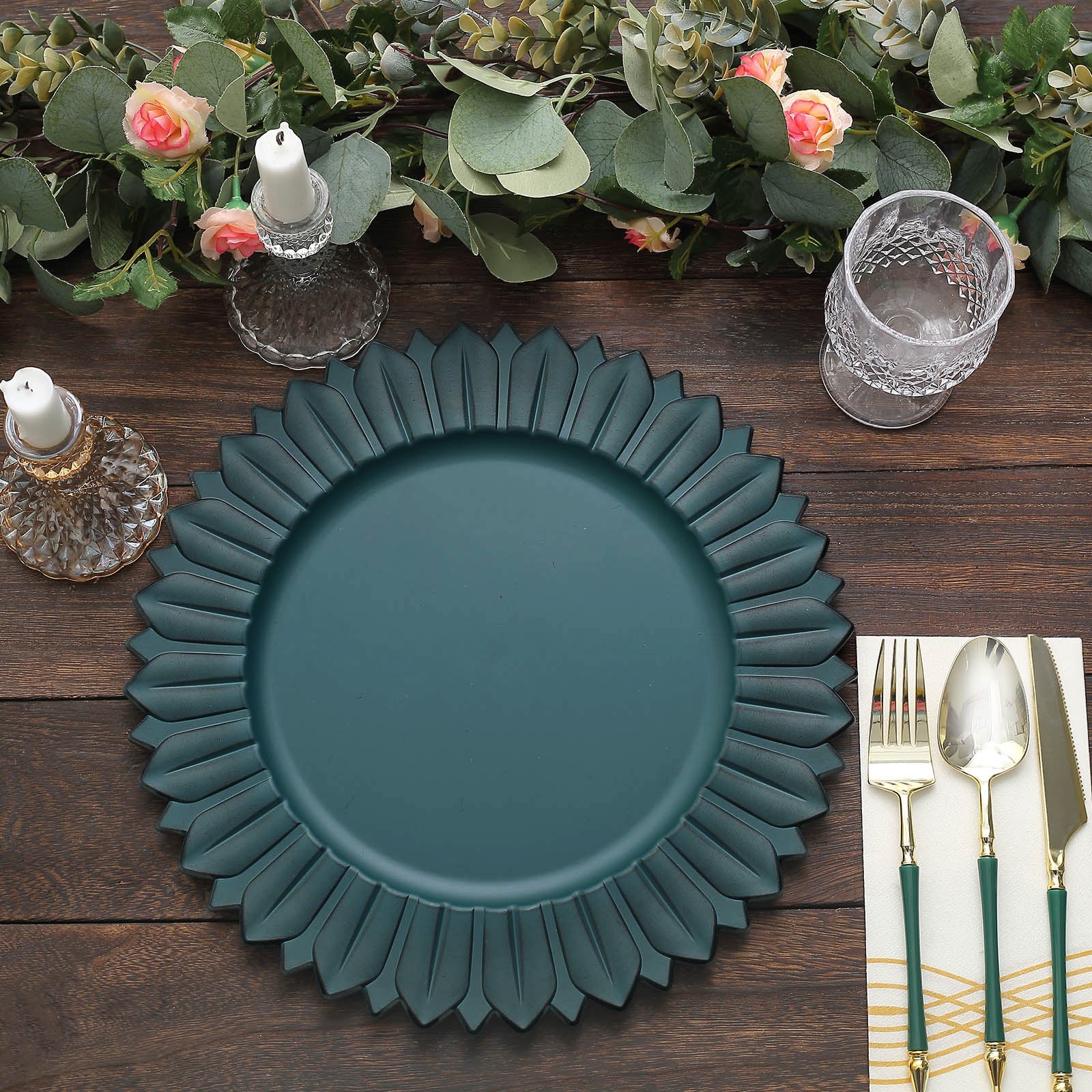 6 Matte 13" Sunflower Design Plastic Round Dinner Charger Plates Party Events - Picture 21 of 34