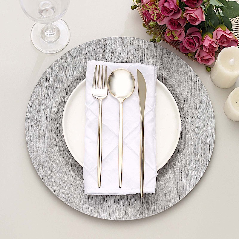 6 Round 13" Rustic Faux Wood Plastic Charger Plates Party Events Decorations - Picture 17 of 26