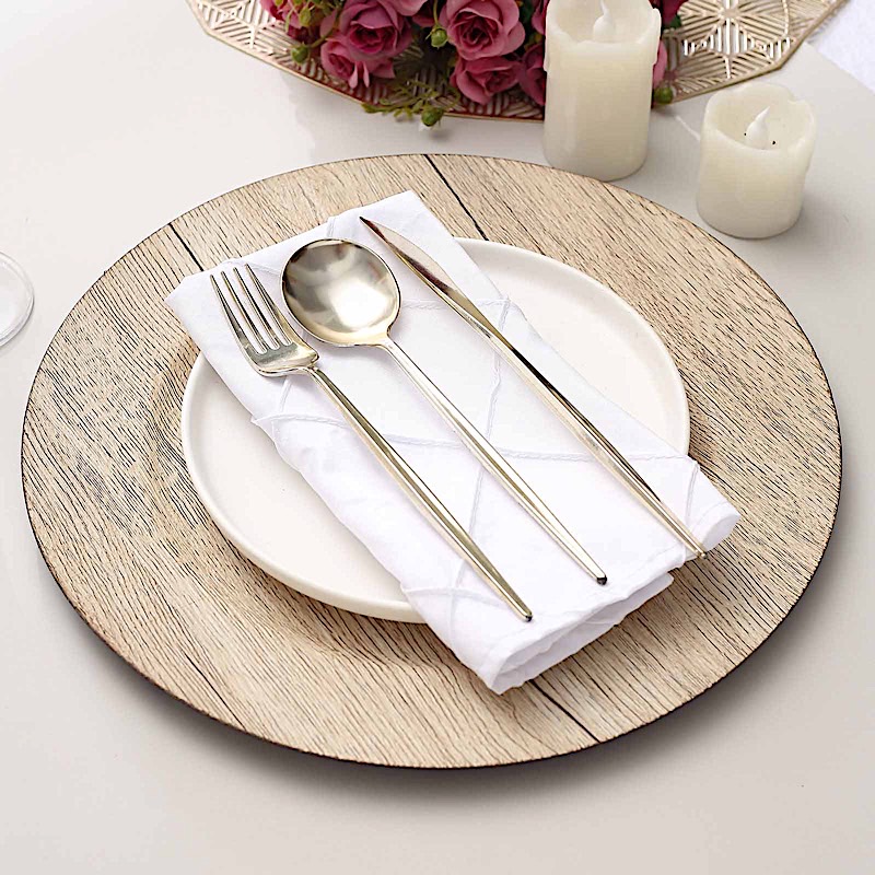 6 Round 13" Rustic Faux Wood Plastic Charger Plates Party Events Decorations - Picture 26 of 26