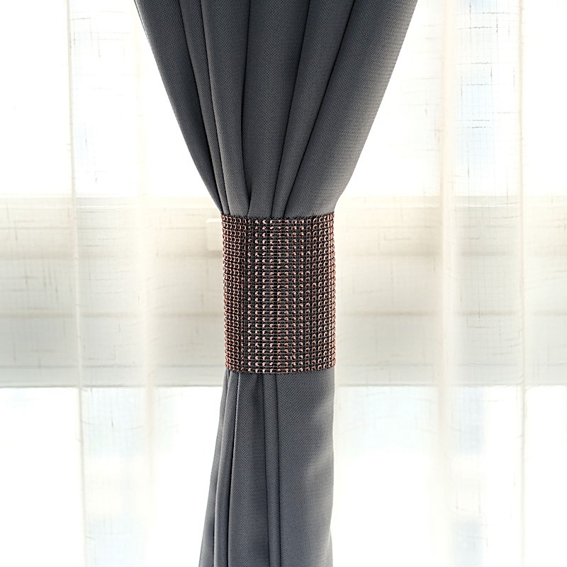 4 Rhinestone Mesh CURTAIN Tie Backs Backdrop Drapery Bands Party Events