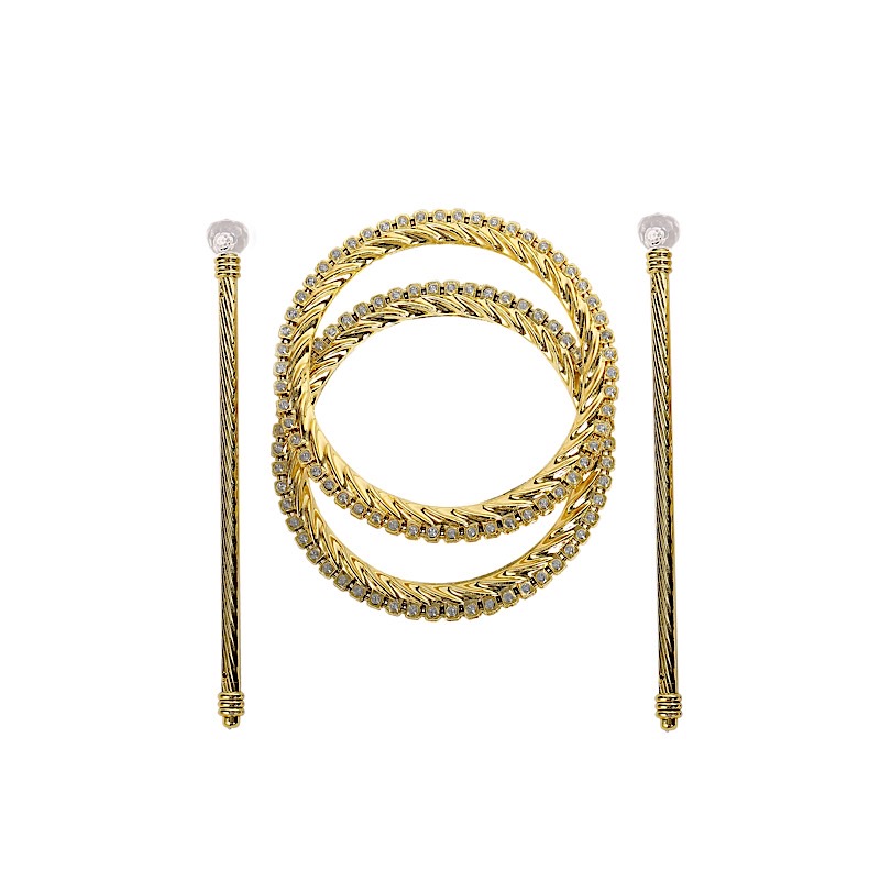 2 Plastic 6″ Braided Design Curtain Tie Backs Acrylic Crystals Party Events