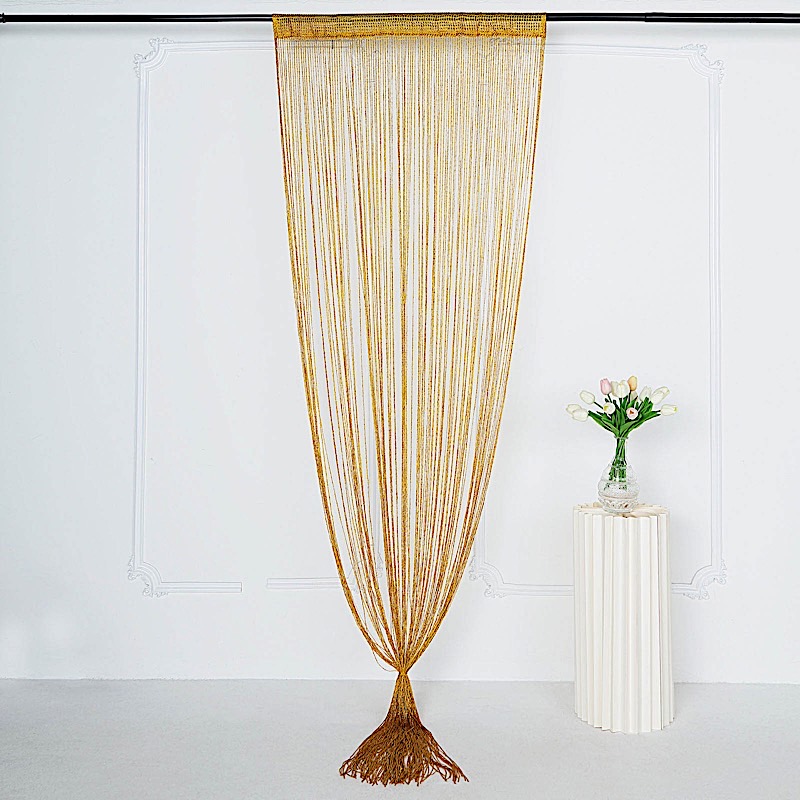 3 ft x 8 ft Silk Tassels Fringe Curtain Party Backdrop Wedding Home Decorations