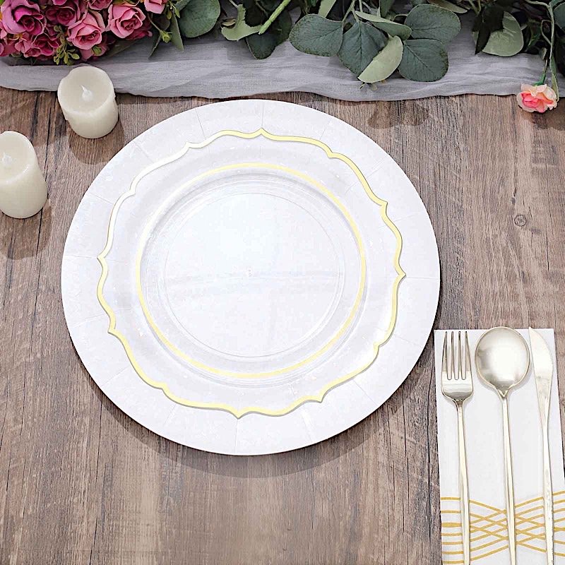 10 Round 13" Disposable Paper Charger Plates Wedding Party Events Home Supplies - Picture 32 of 72