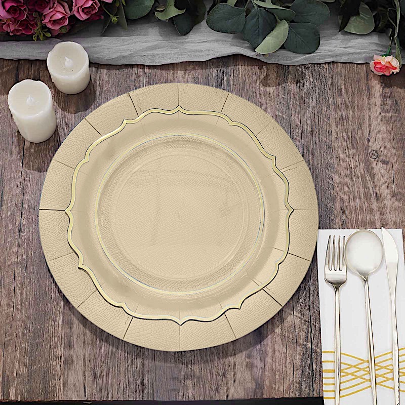 10 Round 13" Disposable Paper Charger Plates Wedding Party Events Home Supplies - Picture 13 of 72