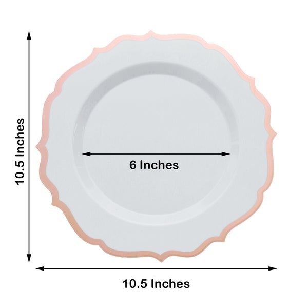 Disposable Plastic Plates Scalloped Rim Wedding Party Event Tableware Home - Picture 96 of 108