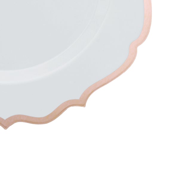 Disposable Plastic Plates Scalloped Rim Wedding Party Event Tableware Home - Picture 97 of 108