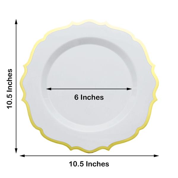 Disposable Plastic Plates Scalloped Rim Wedding Party Event Tableware Home - Picture 90 of 108