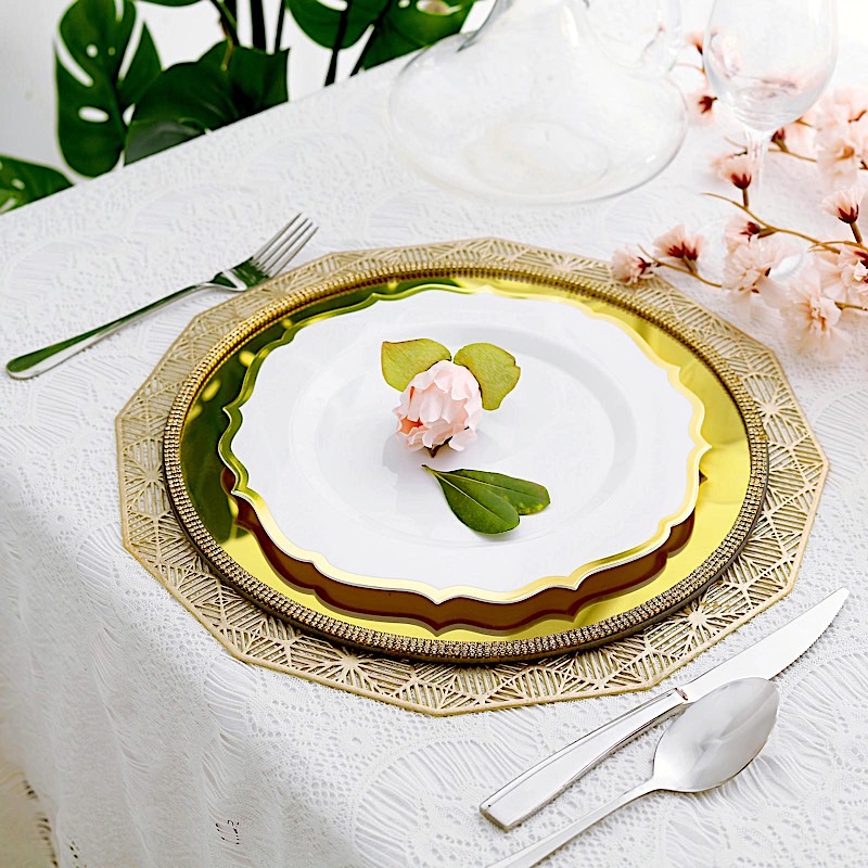 Disposable Plastic Plates Scalloped Rim Wedding Party Event Tableware Home - Picture 94 of 108
