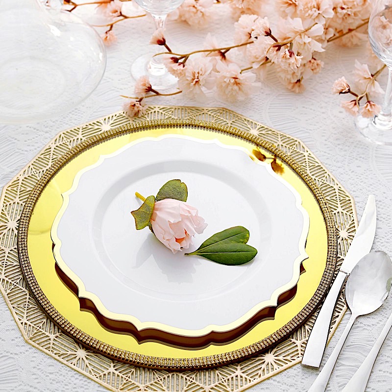 Disposable Plastic Plates Scalloped Rim Wedding Party Event Tableware Home - Picture 93 of 108