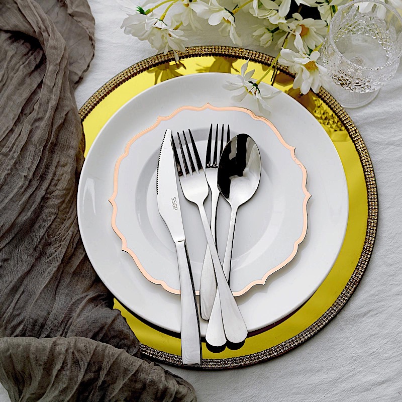 Disposable Plastic Plates Scalloped Rim Wedding Party Event Tableware Home - Picture 88 of 108