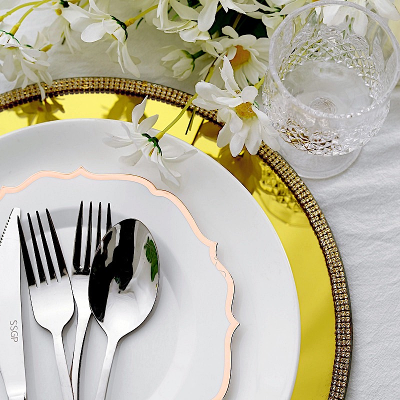 Disposable Plastic Plates Scalloped Rim Wedding Party Event Tableware Home - Picture 87 of 108