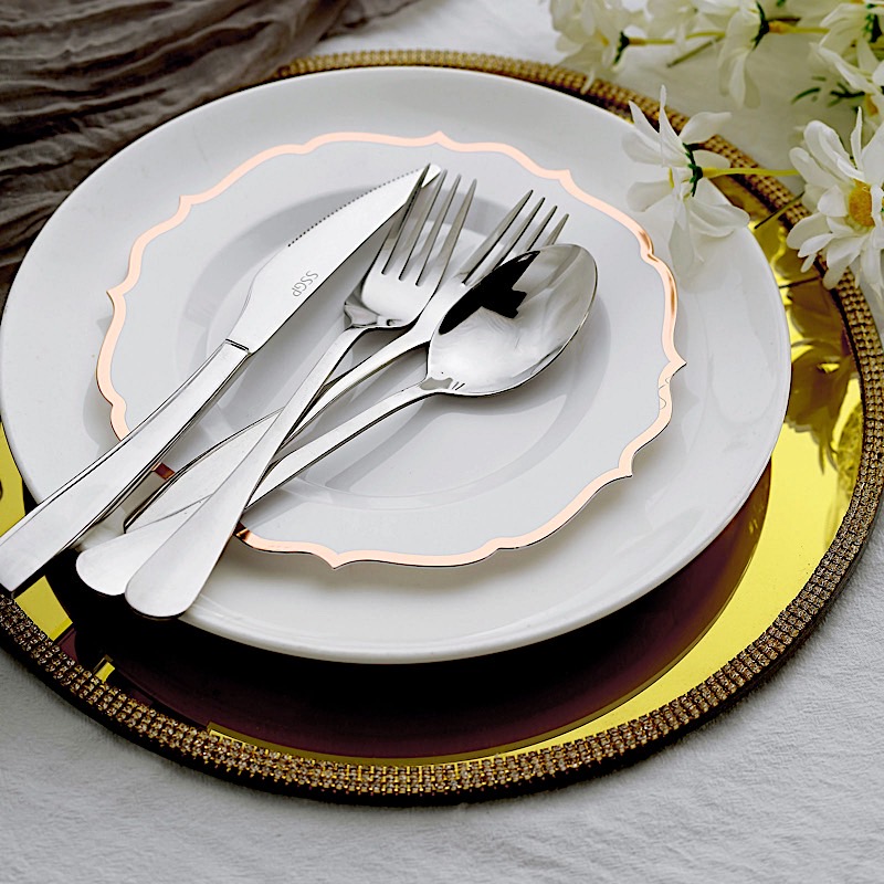 Disposable Plastic Plates Scalloped Rim Wedding Party Event Tableware Home - Picture 86 of 108