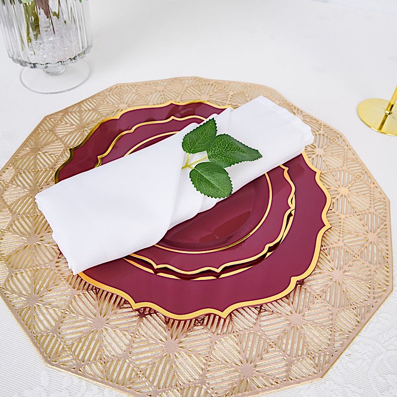 Disposable Plastic Plates Scalloped Rim Wedding Party Event Tableware Home - Picture 14 of 108