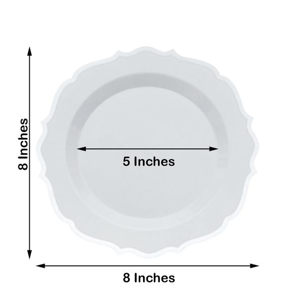 Disposable Plastic Plates Scalloped Rim Wedding Party Event Tableware Home - Picture 104 of 108