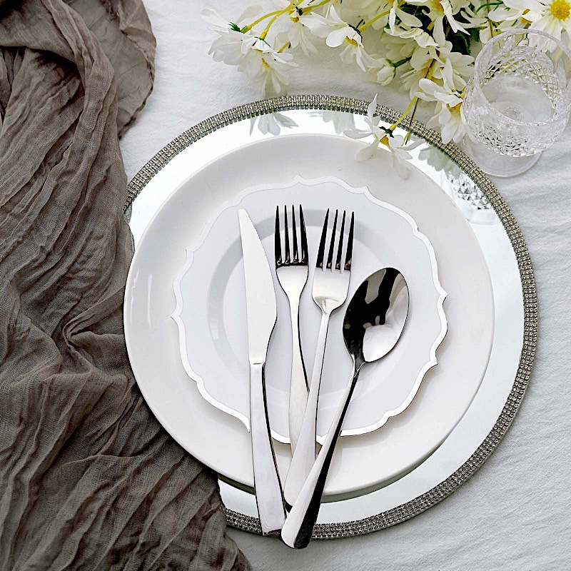Disposable Plastic Plates Scalloped Rim Wedding Party Event Tableware Home - Picture 106 of 108
