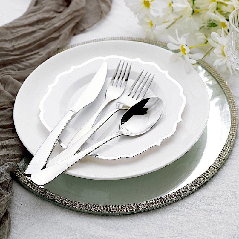Disposable Plastic Plates Scalloped Rim Wedding Party Event Tableware Home - Picture 108 of 108