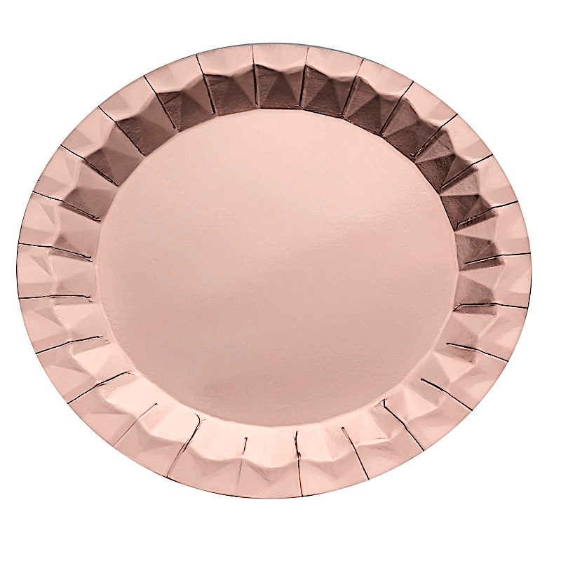 25 Geometric Round 12" Metallic Disposable Dinner Paper Plates Party Tableware - Picture 27 of 47