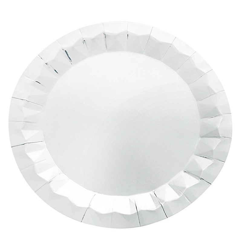 25 Geometric Round 12" Metallic Disposable Dinner Paper Plates Party Tableware - Picture 42 of 47