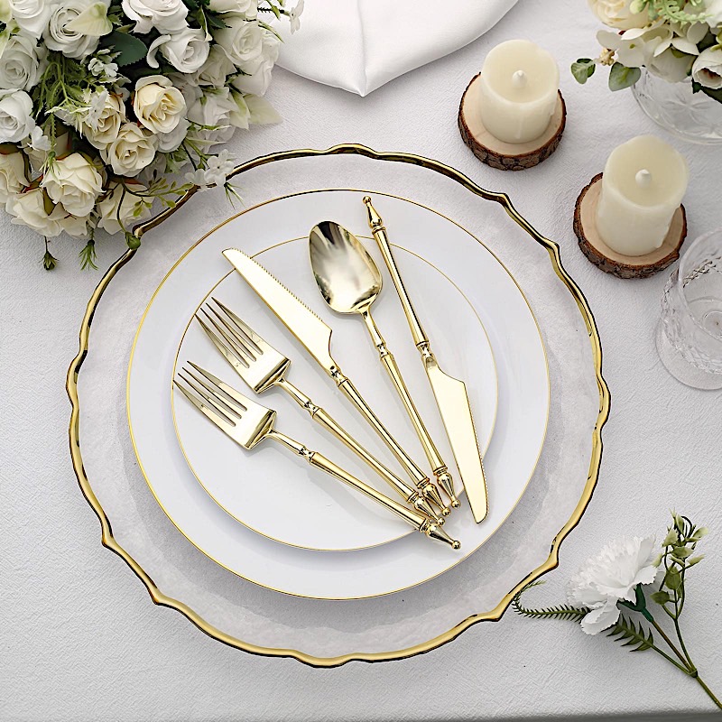 24 Disposable Plastic CUTLERY Roman Column Handle Spoon Fork and Knife Set Party - Picture 18 of 34
