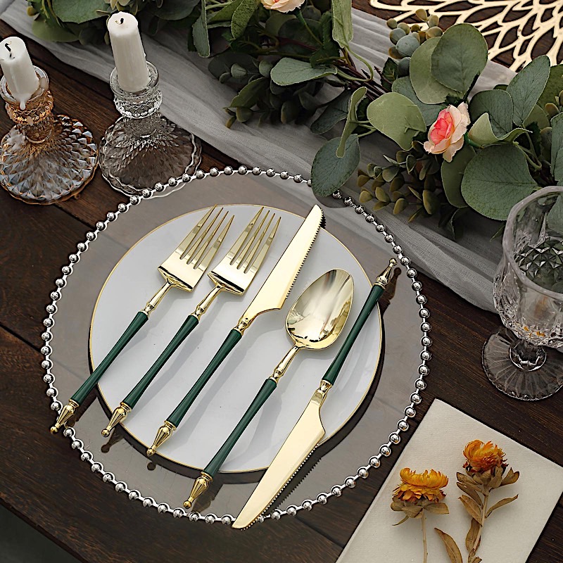 24 Disposable Plastic CUTLERY Roman Column Handle Spoon Fork and Knife Set Party - Picture 23 of 34