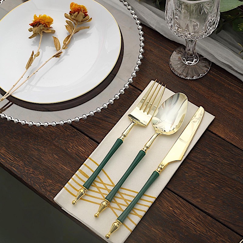 24 Disposable Plastic CUTLERY Roman Column Handle Spoon Fork and Knife Set Party - Picture 25 of 34