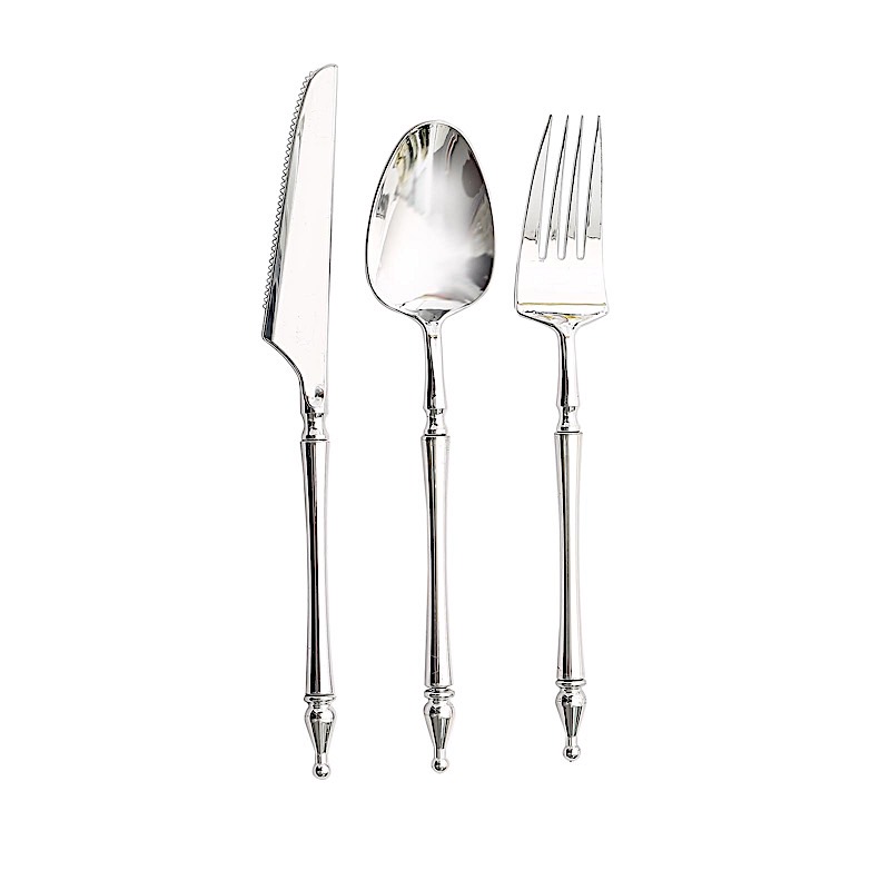 24 Disposable Plastic CUTLERY Roman Column Handle Spoon Fork and Knife Set Party - Picture 28 of 34