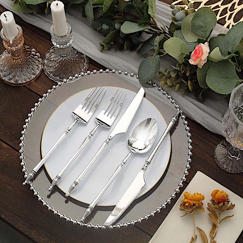24 Disposable Plastic CUTLERY Roman Column Handle Spoon Fork and Knife Set Party - Picture 31 of 34