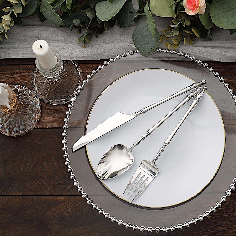 24 Disposable Plastic CUTLERY Roman Column Handle Spoon Fork and Knife Set Party - Picture 32 of 34