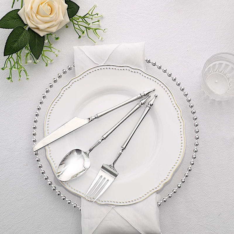24 Disposable Plastic CUTLERY Roman Column Handle Spoon Fork and Knife Set Party - Picture 33 of 34