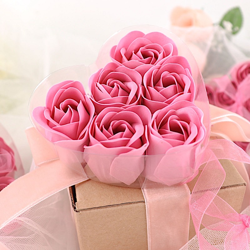 24 Scented Rose Soap Wedding Favors Gift Boxes Ribbons Party Events Decorations - Picture 10 of 66