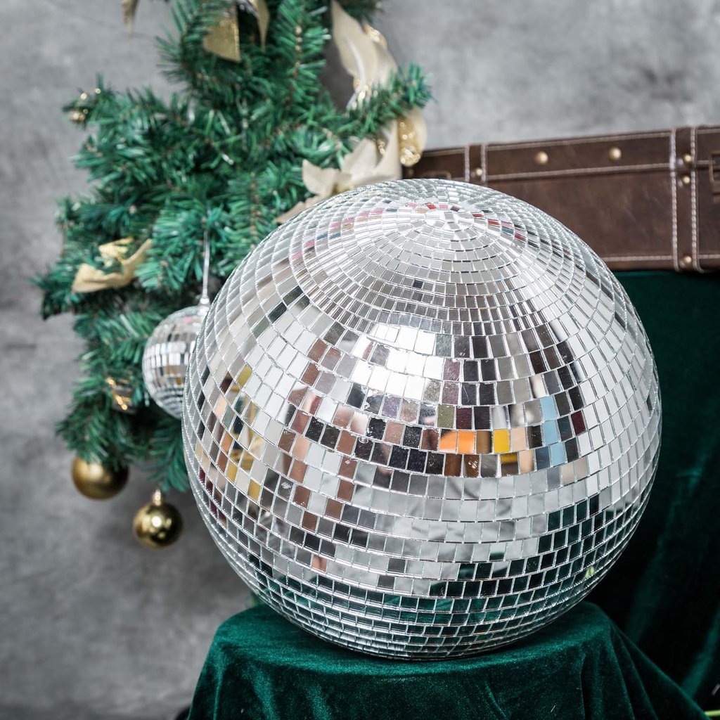 thumbnail image 2 of 1 Pack Large Disco Ball Silver Hanging Irror Disco Ball Reflective 2 of 11
