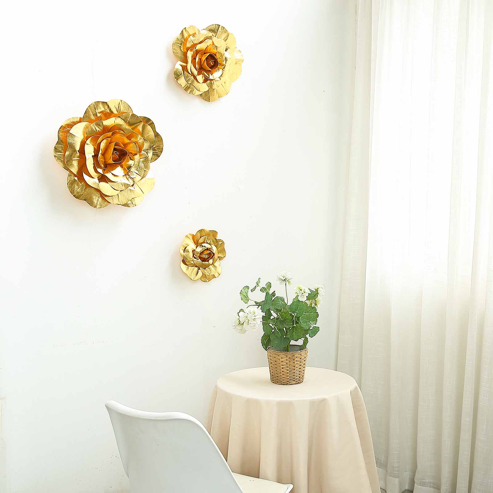 16" wide Artificial Large Roses Flowers Wall Backdrop Party Wedding Decorations - Picture 8 of 24