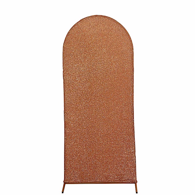 5 ft Metallic Fitted Spandex Round Top Wedding Arch Backdrop Stand Cover Party - Picture 3 of 58
