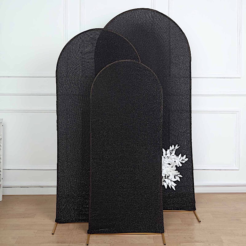 5 ft Metallic Fitted Spandex Round Top Wedding Arch Backdrop Stand Cover Party - Picture 15 of 58