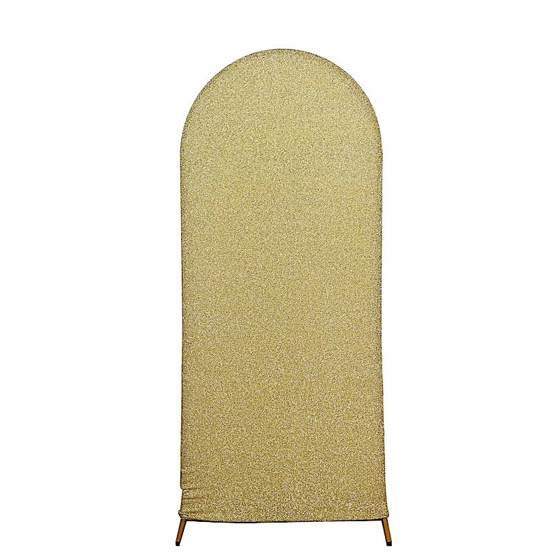 5 ft Metallic Fitted Spandex Round Top Wedding Arch Backdrop Stand Cover Party - Picture 27 of 58