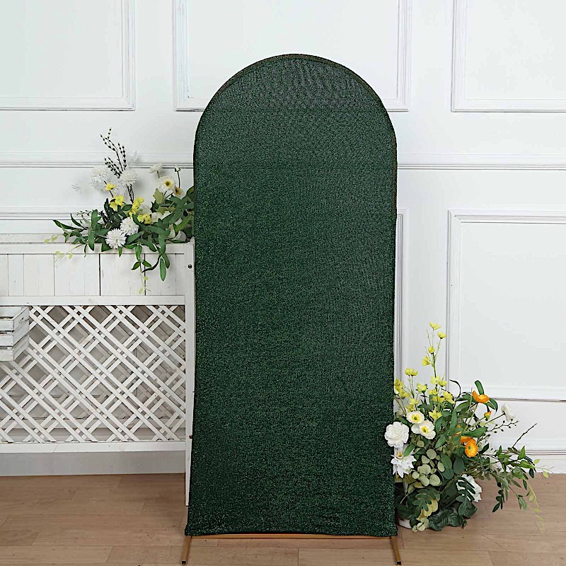 5 ft Metallic Fitted Spandex Round Top Wedding Arch Backdrop Stand Cover Party - Picture 45 of 58
