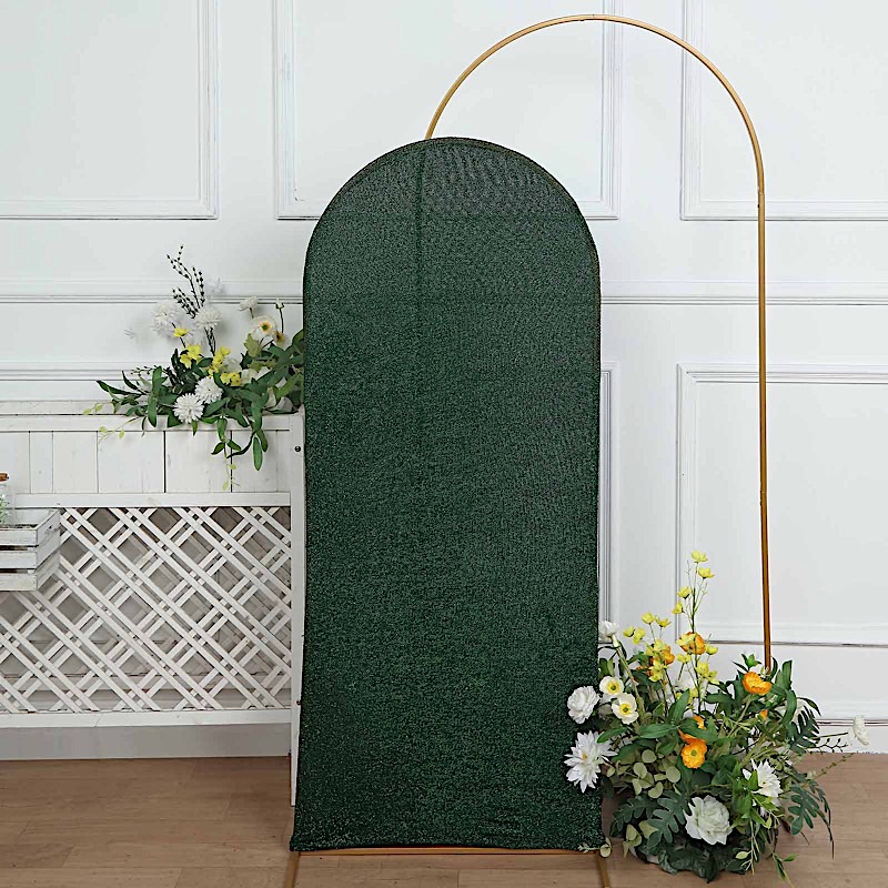5 ft Metallic Fitted Spandex Round Top Wedding Arch Backdrop Stand Cover Party - Picture 49 of 58