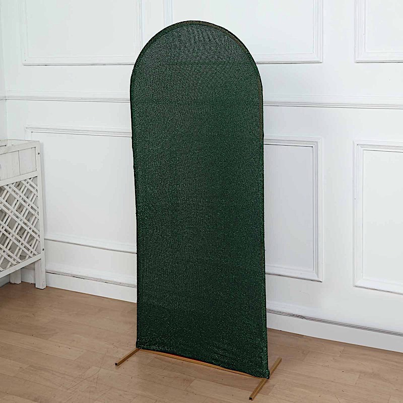 5 ft Metallic Fitted Spandex Round Top Wedding Arch Backdrop Stand Cover Party - Picture 46 of 58