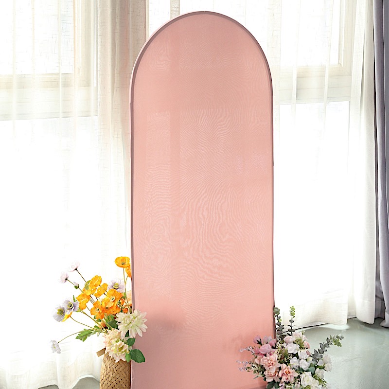 5 ft Matte Fitted Spandex Round Top Wedding Arch Backdrop Stand Cover Events - Picture 23 of 90
