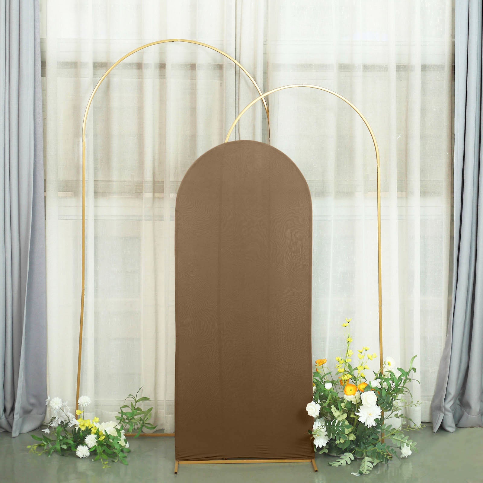 5 ft Matte Fitted Spandex Round Top Wedding Arch Backdrop Stand Cover Events - Picture 68 of 90